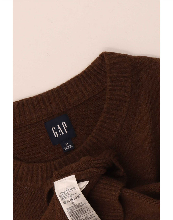 Gap Womens Crew Neck Jumper Sweater UK 14 Medium Brown Cotton