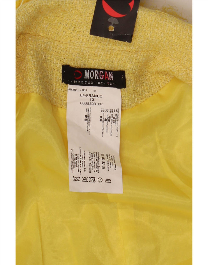 Morgan Womens Blazer Jacket UK 12 Medium Yellow Cotton