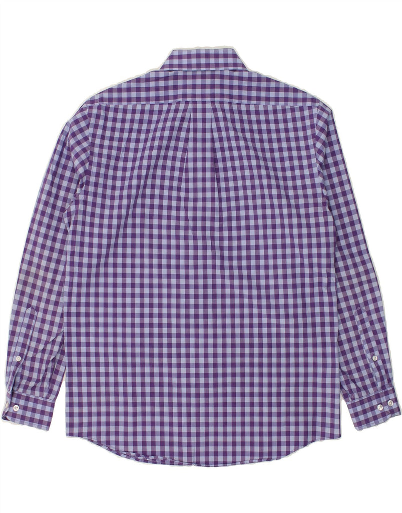 IZOD Mens Slim Fit Shirt Size 15 1/2 Medium Purple Gingham Cotton | Vintage Izod | Thrift | Second-Hand Izod | Used Clothing | Messina Hembry 