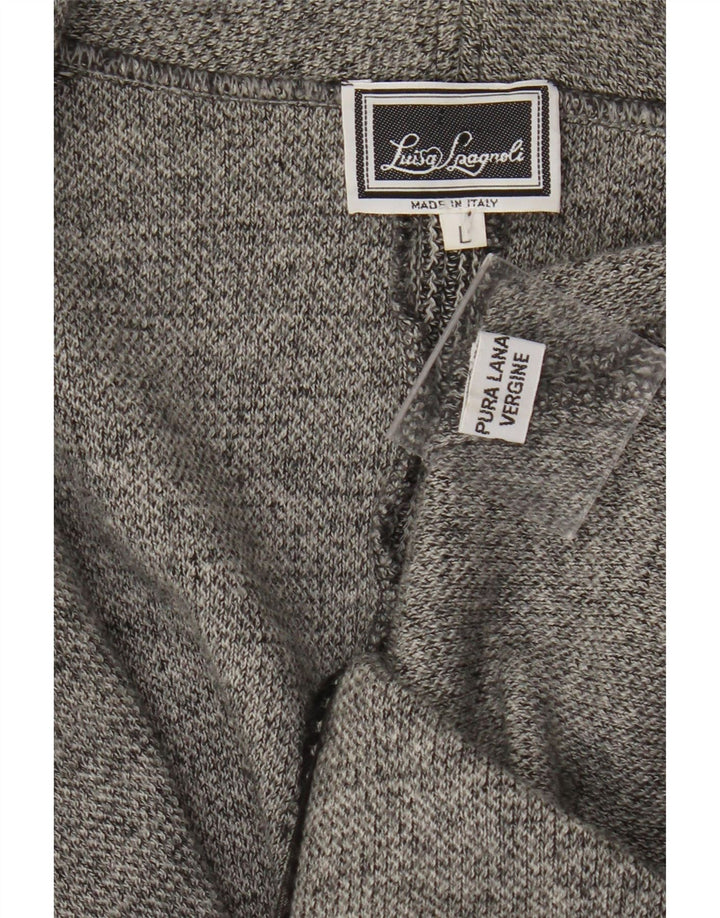 Luisa Spagnoli Womens 2 Button Blazer Jacket UK 14 Large Grey Virgin Wool