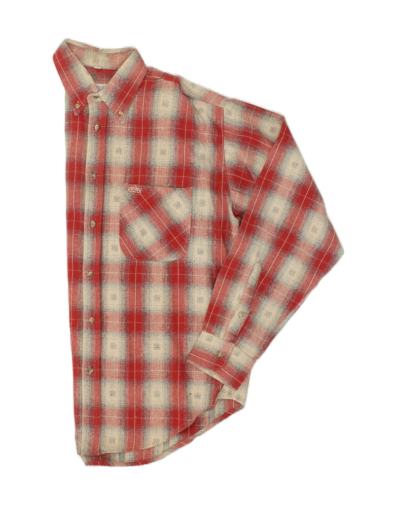 ETIREL Mens Shirt Large Red Check Cotton | Vintage Etirel | Thrift | Second-Hand Etirel | Used Clothing | Messina Hembry 