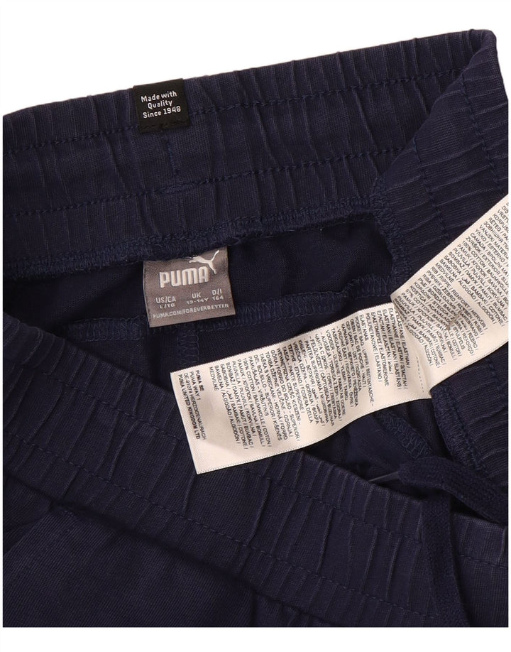 Puma Boys Tracksuit Trousers Joggers 13-14 Years  Navy Blue Cotton