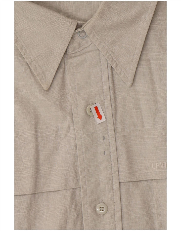 LEVI'S Mens Short Sleeve Shirt XL Grey Linen