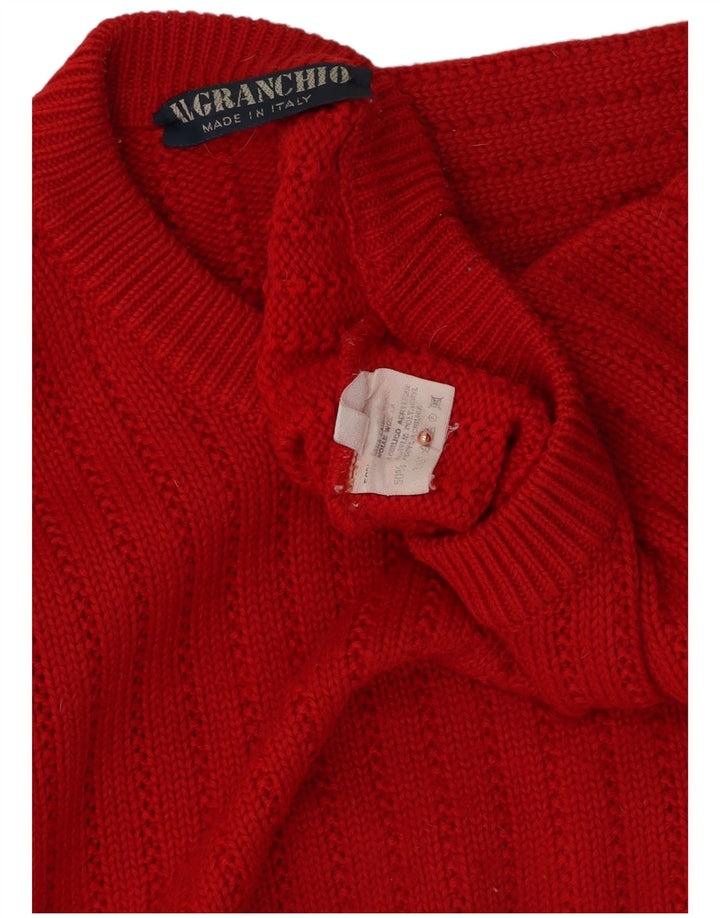 Il Granchio Mens Crew Neck Jumper Sweater XL Red Wool