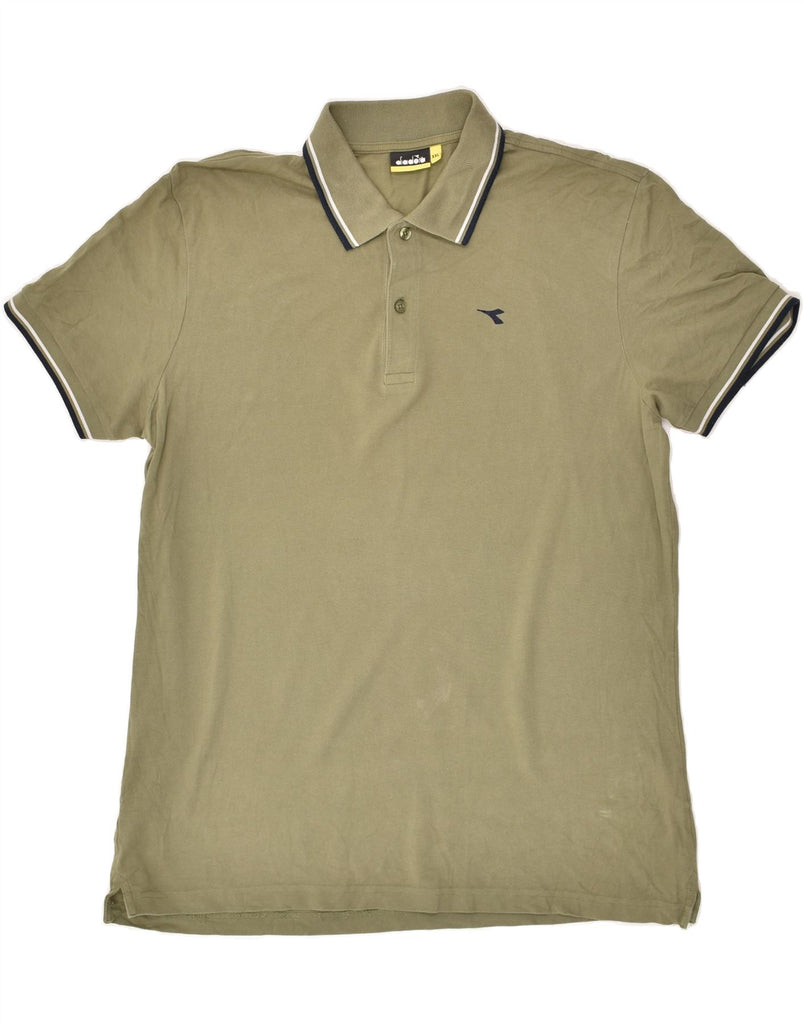 DIADORA Mens Polo Shirt 2XL Khaki Cotton | Vintage Diadora | Thrift | Second-Hand Diadora | Used Clothing | Messina Hembry 