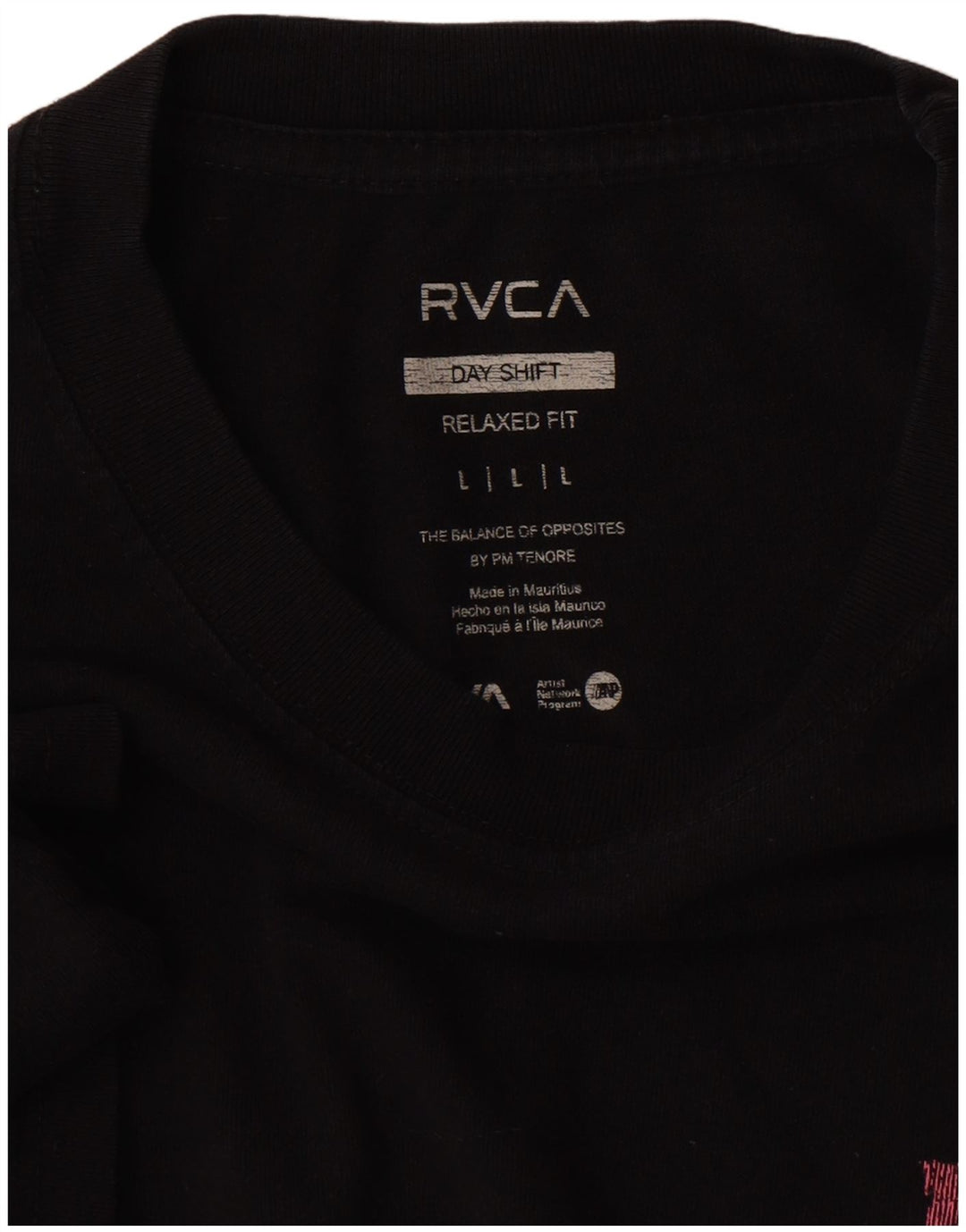 RVCA Mens Relaxed Fit Graphic T-Shirt Top Large Black