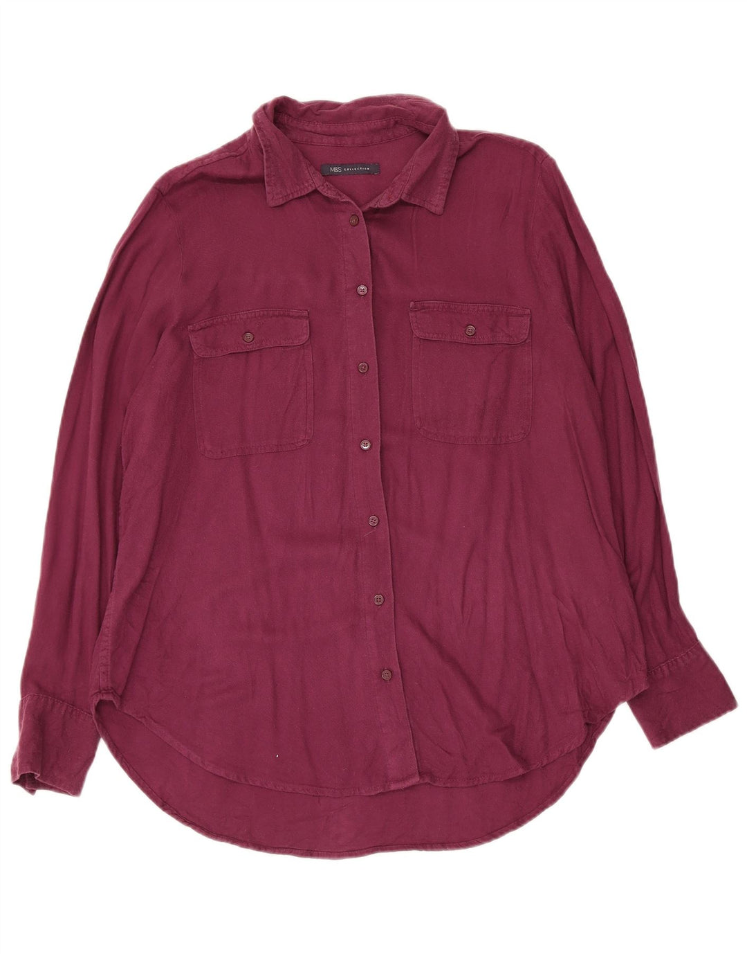 Marks & Spencer Womens Shirt Blouse UK 14 Large Purple Viscose