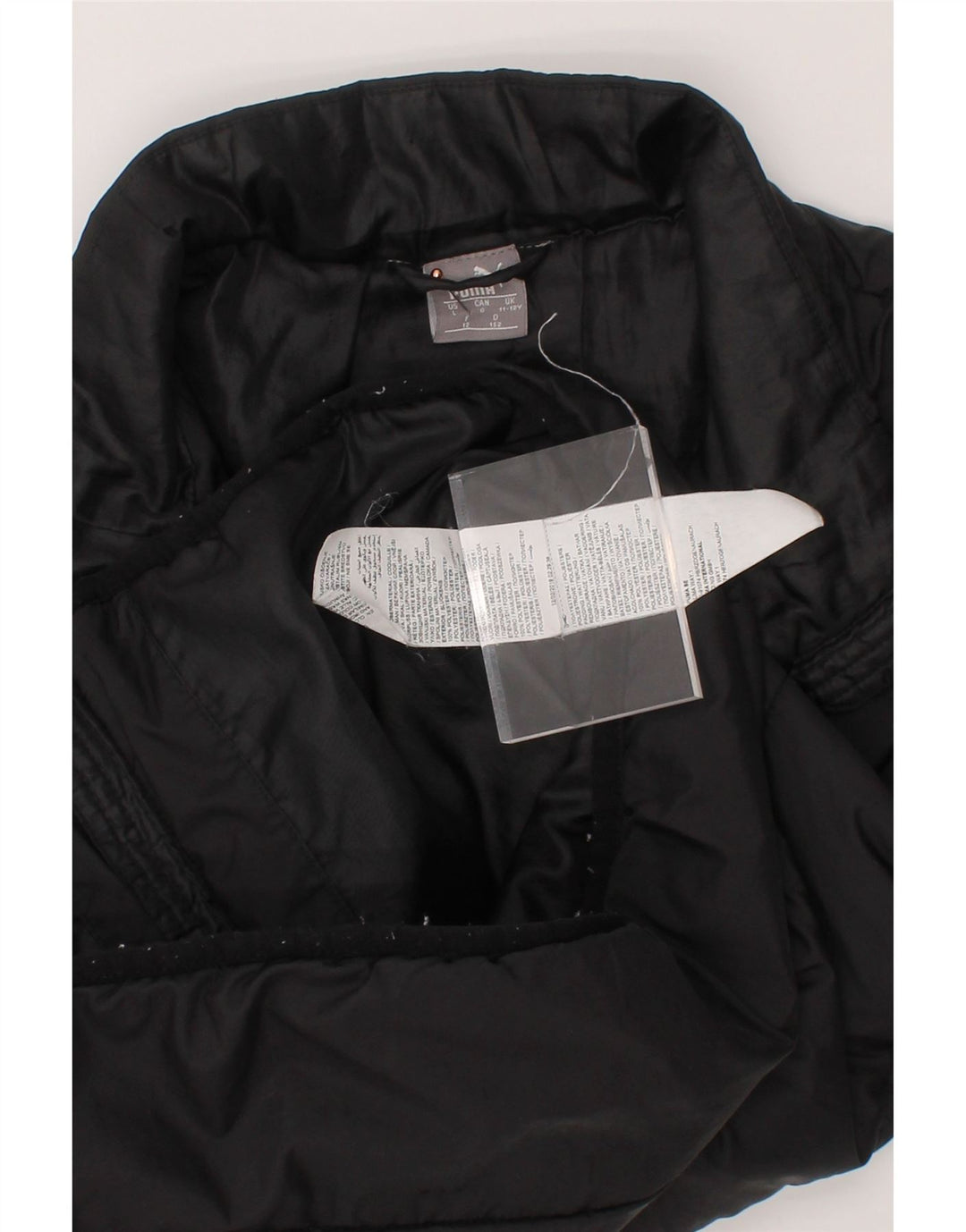 PUMA Boys Padded Jacket 11-12 Years Black Polyester Vintage Puma and Second-Hand Puma from Messina Hembry 