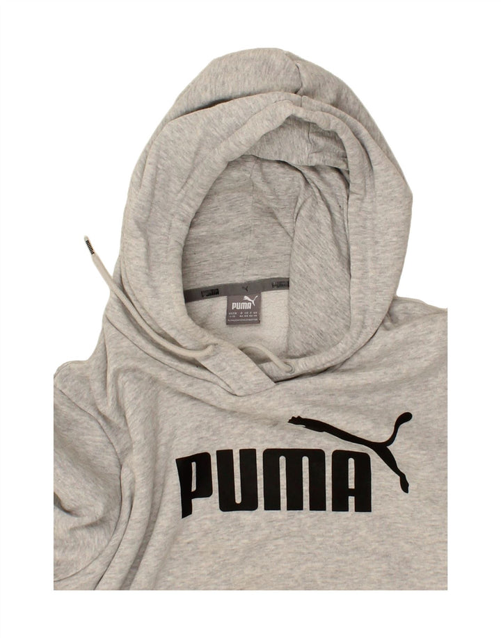 PUMA Womens Graphic Hoodie Jumper UK 14 Large Grey Vintage Puma and Second-Hand Puma from Messina Hembry 
