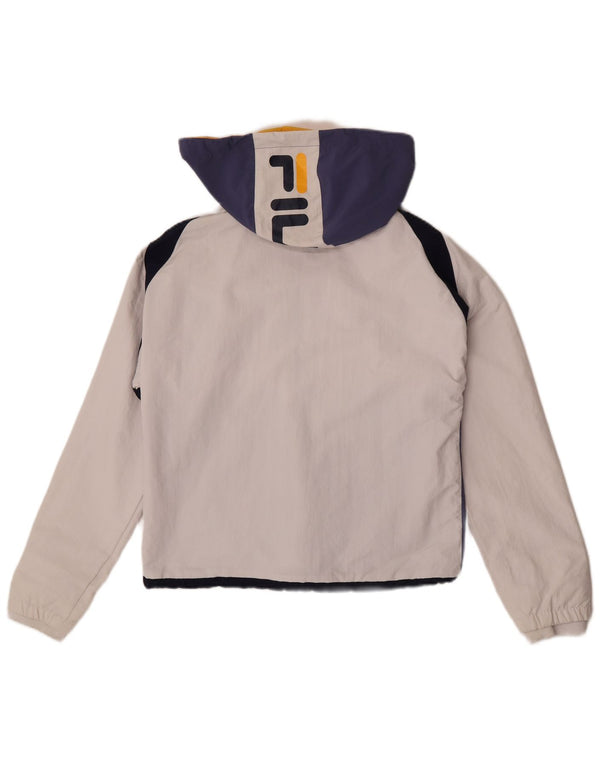 Fila Boys Oversized Graphic Anorak Jacket 5-6 Years 2XS White Colourblock