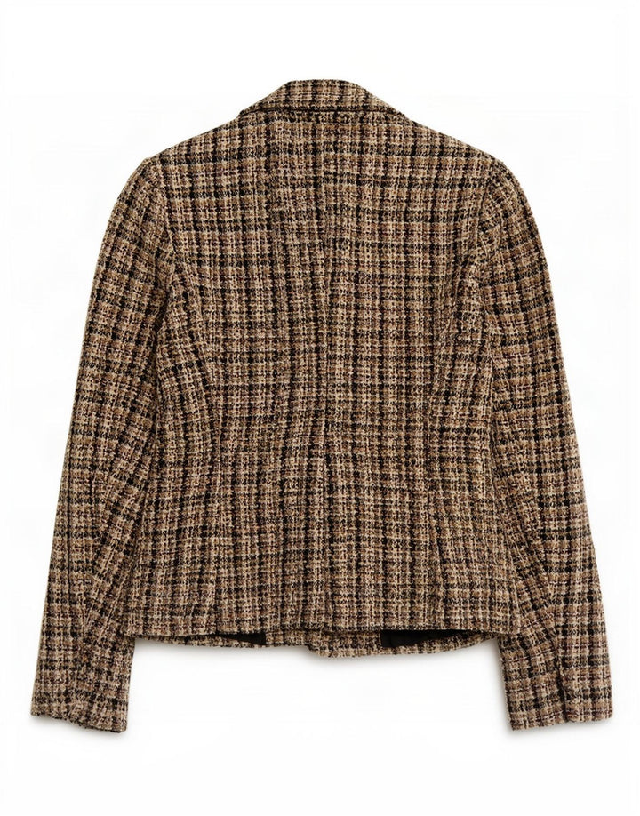 Zara Womens 5 Button Blazer Jacket UK 12 Medium Multicoloured Check