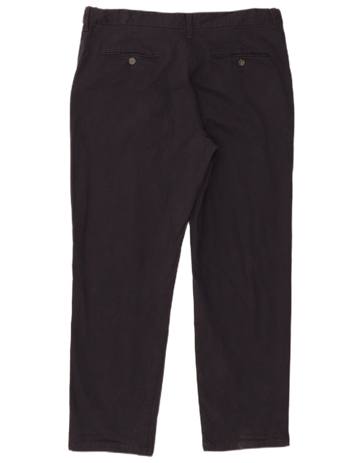 Marks & Spencer Mens Regular Fit Chino Trousers W36 L29 Navy Blue Cotton