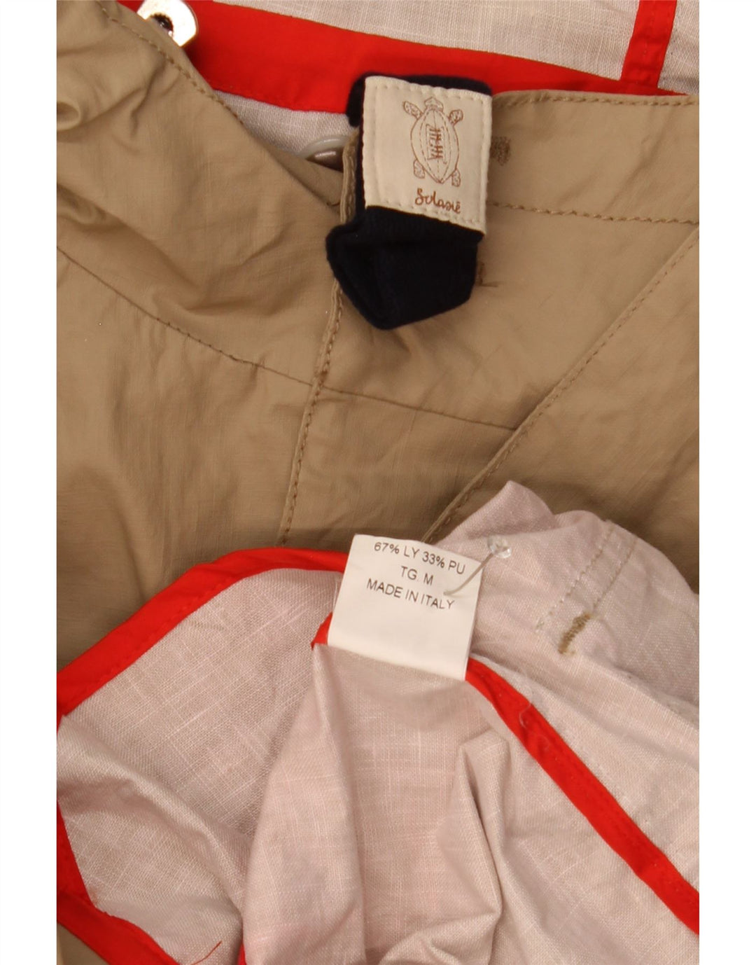 Solange Mens Hooded Raincoat UK 38 Medium Khaki Lycra
