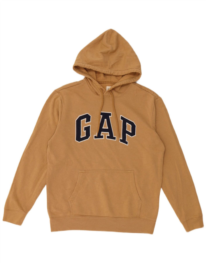 Gap Mens Graphic Hoodie Jumper Small Beige Cotton
