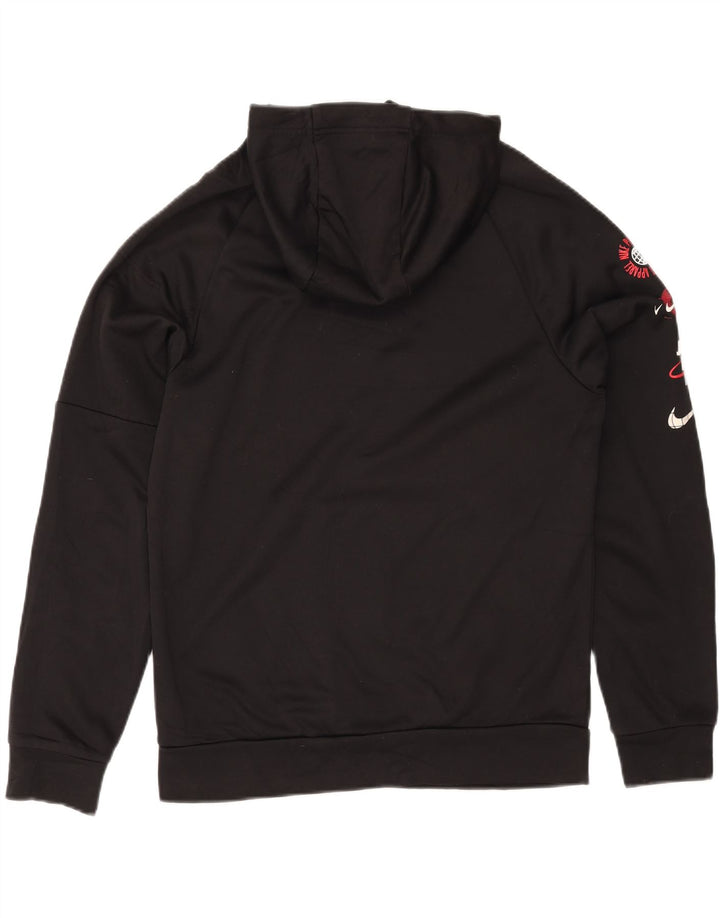 NIKE Mens Therma-Fit Graphic Hoodie Jumper Small Black Polyester Vintage Nike and Second-Hand Nike from Messina Hembry 
