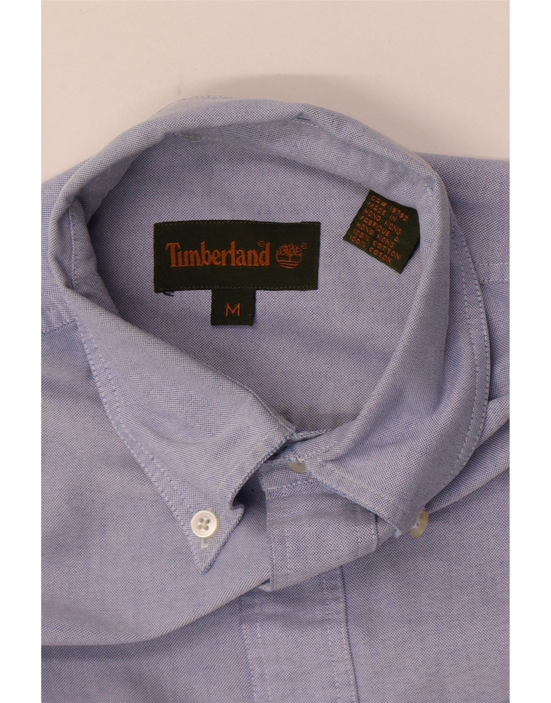 Timberland Mens Short Sleeve Shirt Medium Blue Cotton