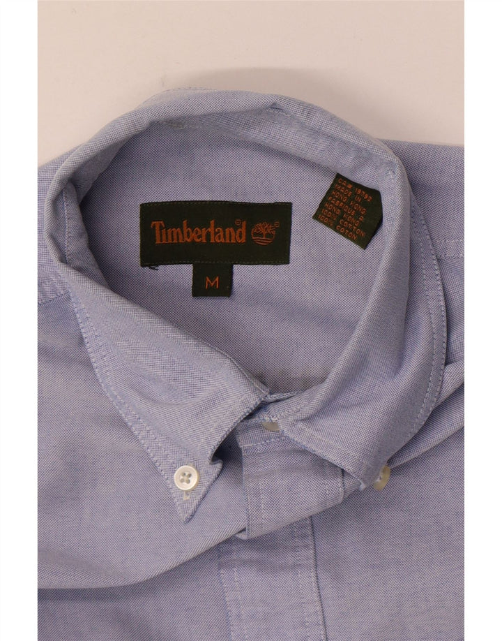 Timberland Mens Short Sleeve Shirt Medium Blue Cotton