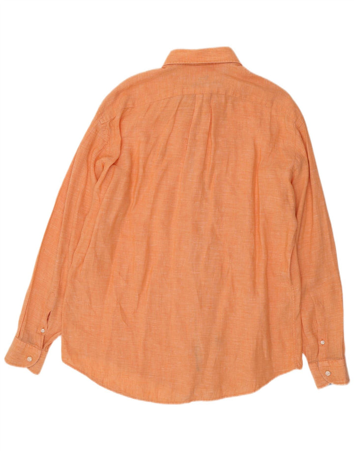 Harmont & Blaine Mens Shirt 2XL Orange Linen