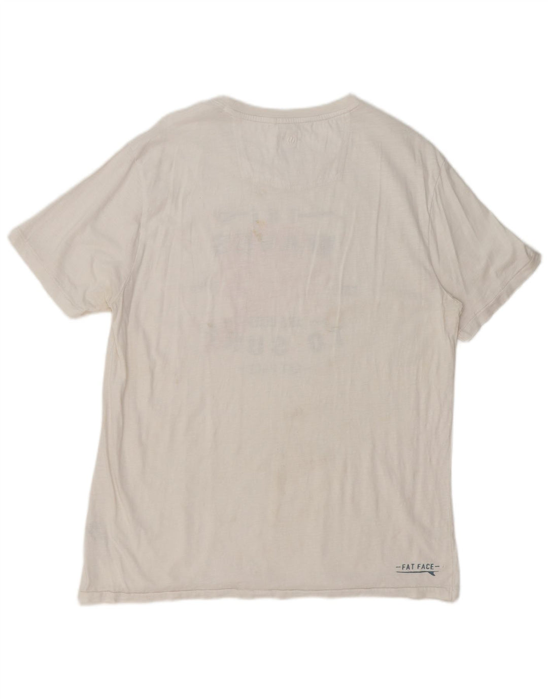 Fat Face Mens Graphic T-Shirt Top Large White Cotton