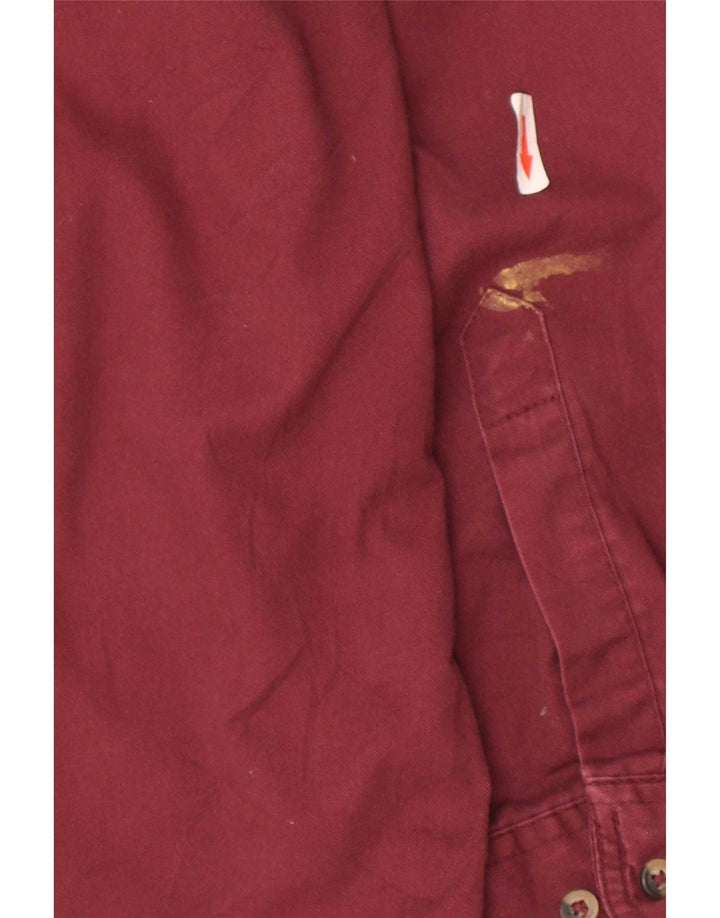 Wrangler Mens Shirt Medium Burgundy Cotton