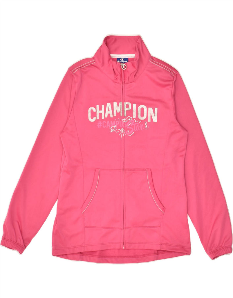 CHAMPION Girls Graphic Tracksuit Top Jacket 11-12 Years Large Pink | Vintage Champion | Thrift | Second-Hand Champion | Used Clothing | Messina Hembry 