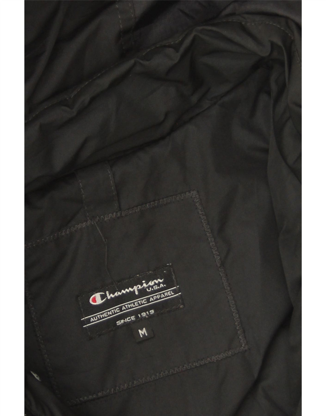 Champion Womens Hooded Padded Jacket UK 14 Medium Black Polyester