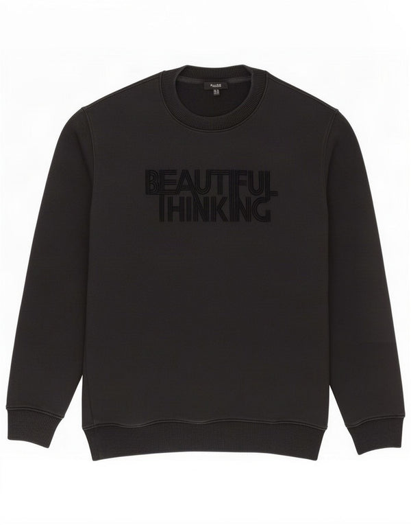 Massimo Dutti Mens Graphic Sweatshirt Jumper Small Black