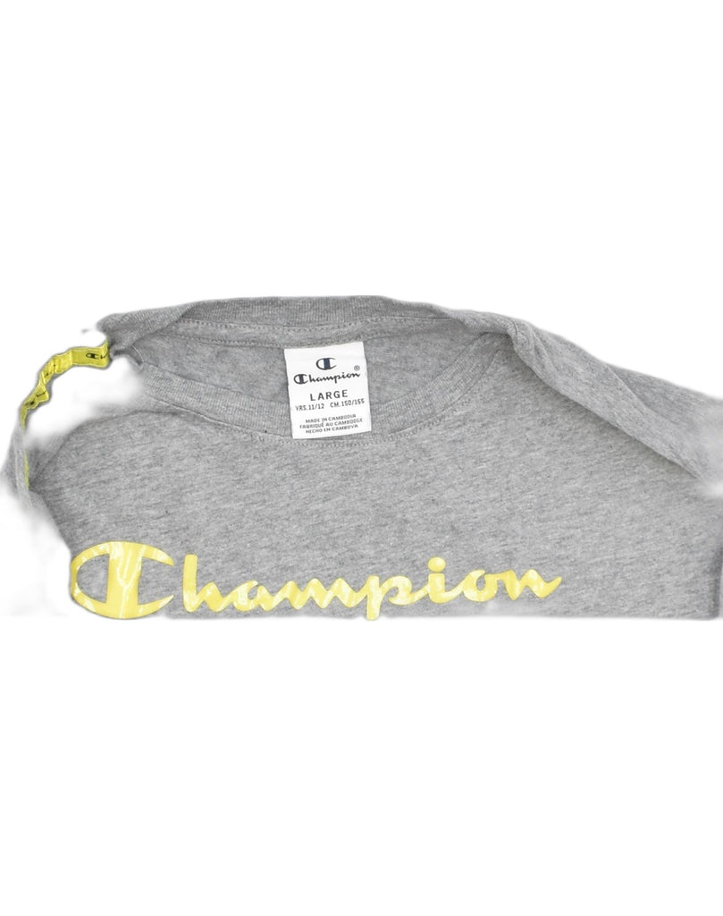 CHAMPION Boys Graphic T-Shirt Top 11-12 Years Large Grey Cotton | Vintage | Thrift | Second-Hand | Used Clothing | Messina Hembry 