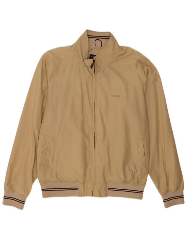 Brugi Mens Bomber Jacket UK 42 XL Beige Cotton
