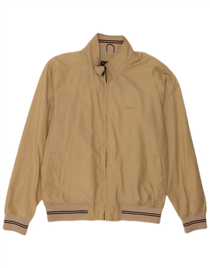 Brugi Mens Bomber Jacket UK 42 XL Beige Cotton