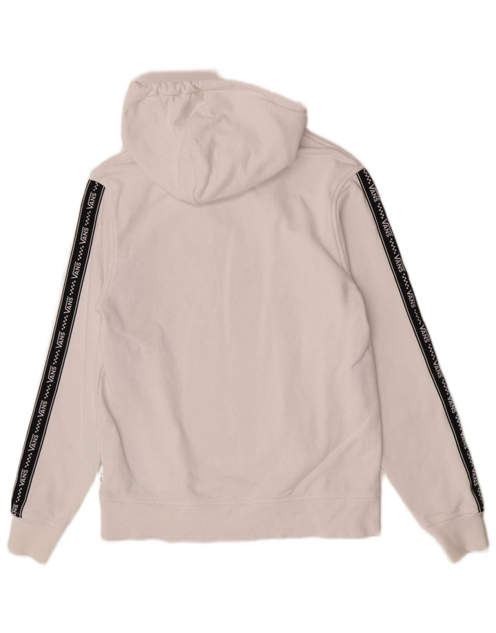 Vans Mens Graphic Hoodie Jumper Small White Colourblock Cotton