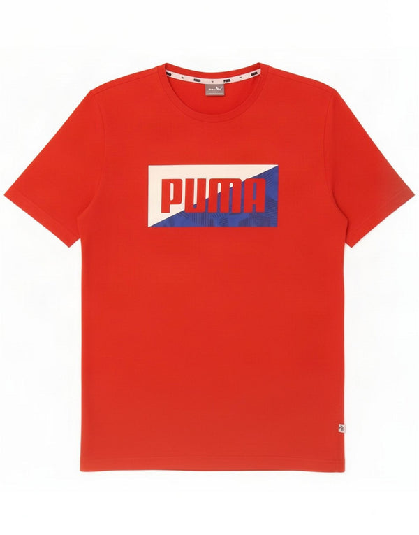Puma Mens Graphic T-Shirt Top Medium Red Cotton