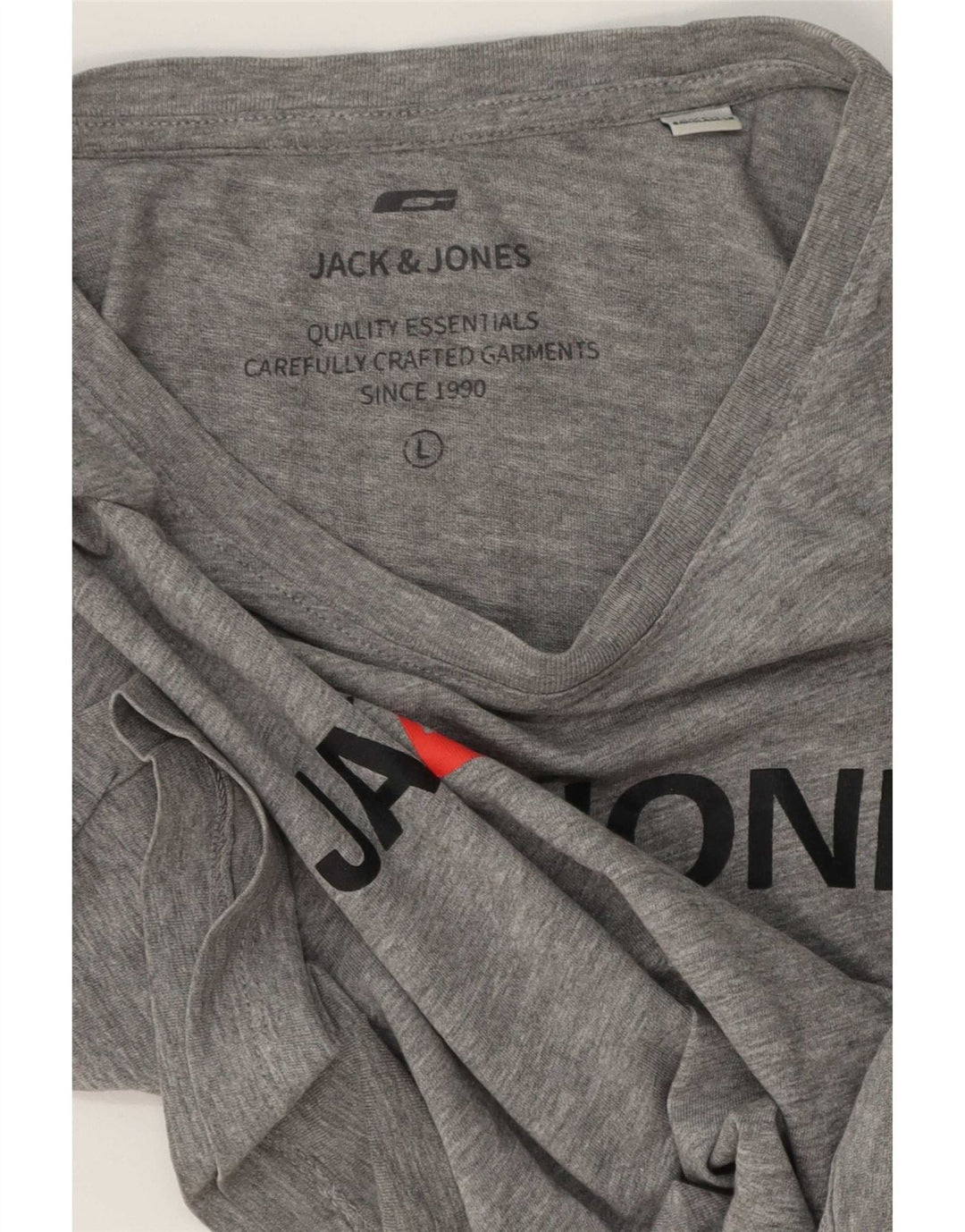 Jack & Jones Mens Graphic T-Shirt Top Large Grey