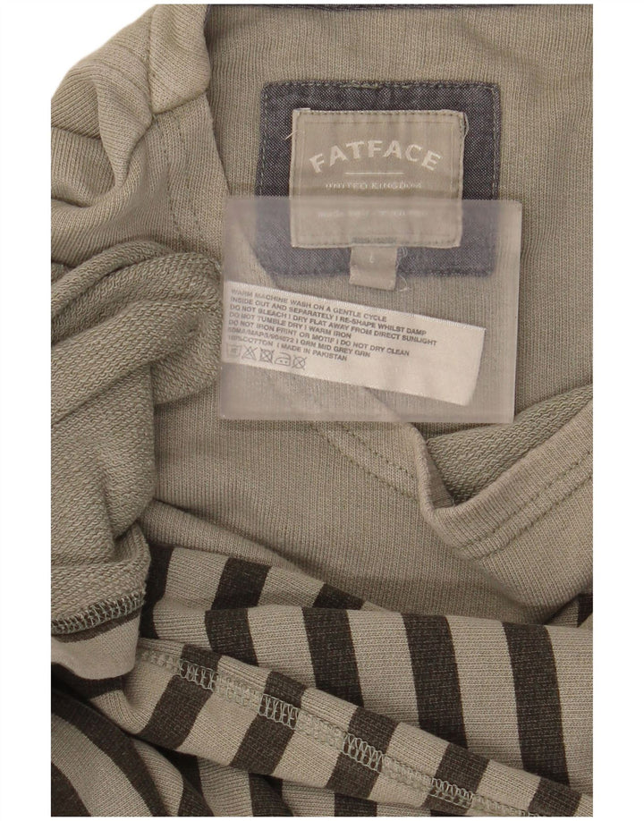 Fat Face Mens Top Long Sleeve Large Beige Striped Cotton