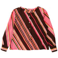 Vintage Womens Long Sleeve Shirt Blouse UK 12 Medium Multicoloured Striped