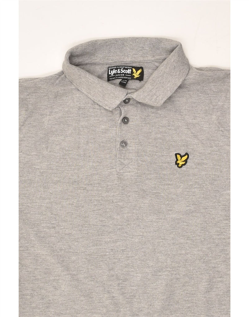 LYLE & SCOTT Boys Long Sleeve Polo Shirt 14-15 Years Grey Cotton | Vintage Lyle & Scott | Thrift | Second-Hand Lyle & Scott | Used Clothing | Messina Hembry 