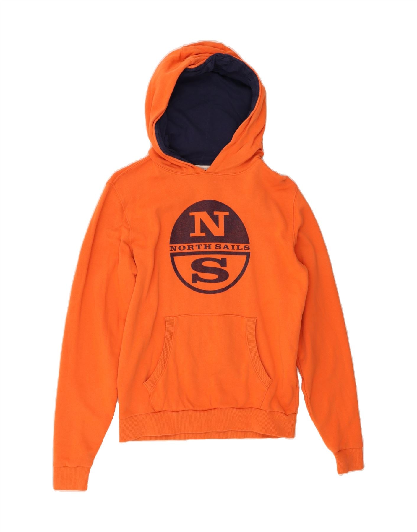 NORTH SAILS Boys Graphic Hoodie Jumper 15-16 Years Orange Cotton