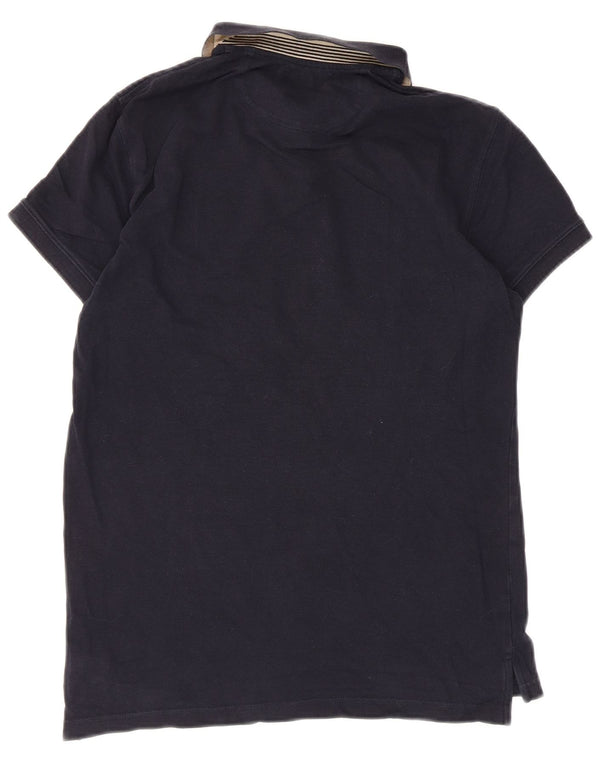 Massimo Dutti Mens Slim Fit Polo Shirt Small Navy Blue