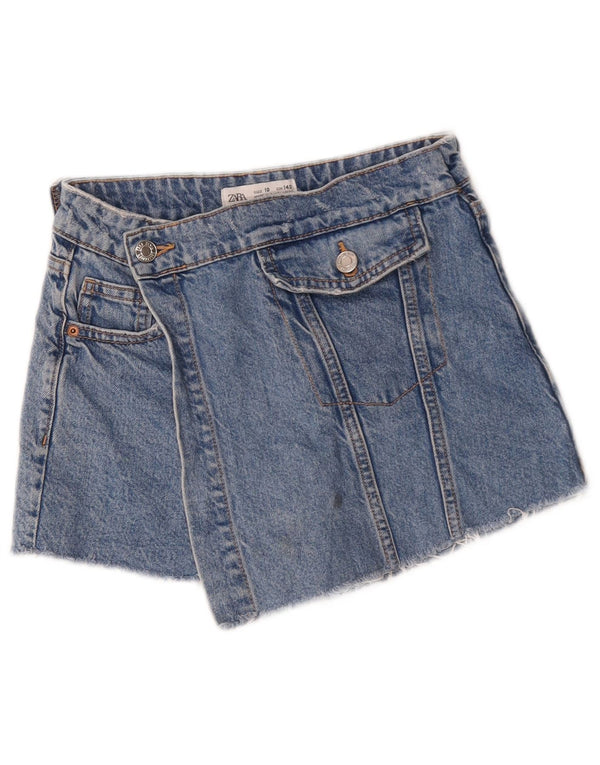 Zara Girls Denim Shorts 9-10 Years W24 Blue