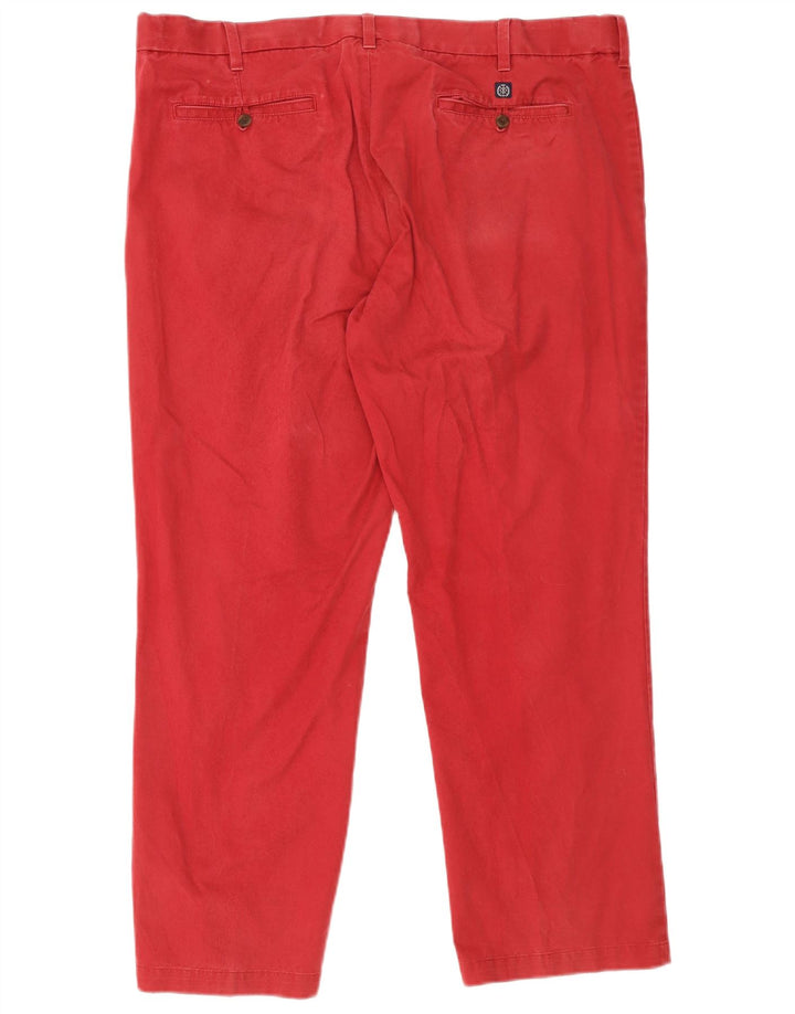 Marks & Spencer Mens Blue Harbour Straight Chino Trousers W42 L29 Red