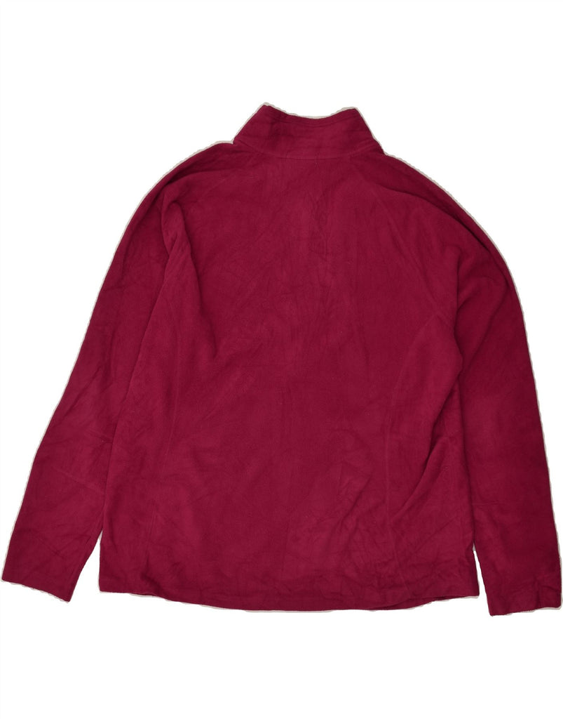 EDDIE BAUER Womens Zip Neck Fleece Jumper UK 20 2XL Burgundy Polyester | Vintage Eddie Bauer | Thrift | Second-Hand Eddie Bauer | Used Clothing | Messina Hembry 