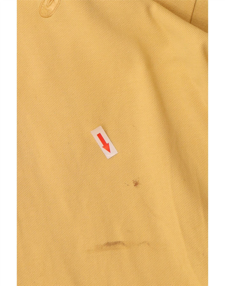 Asics Mens Polo Shirt Large Yellow Cotton