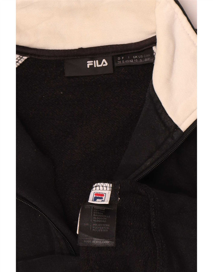 Fila Womens Oversized Tracksuit Top Jacket UK 10 Small Black Colourblock