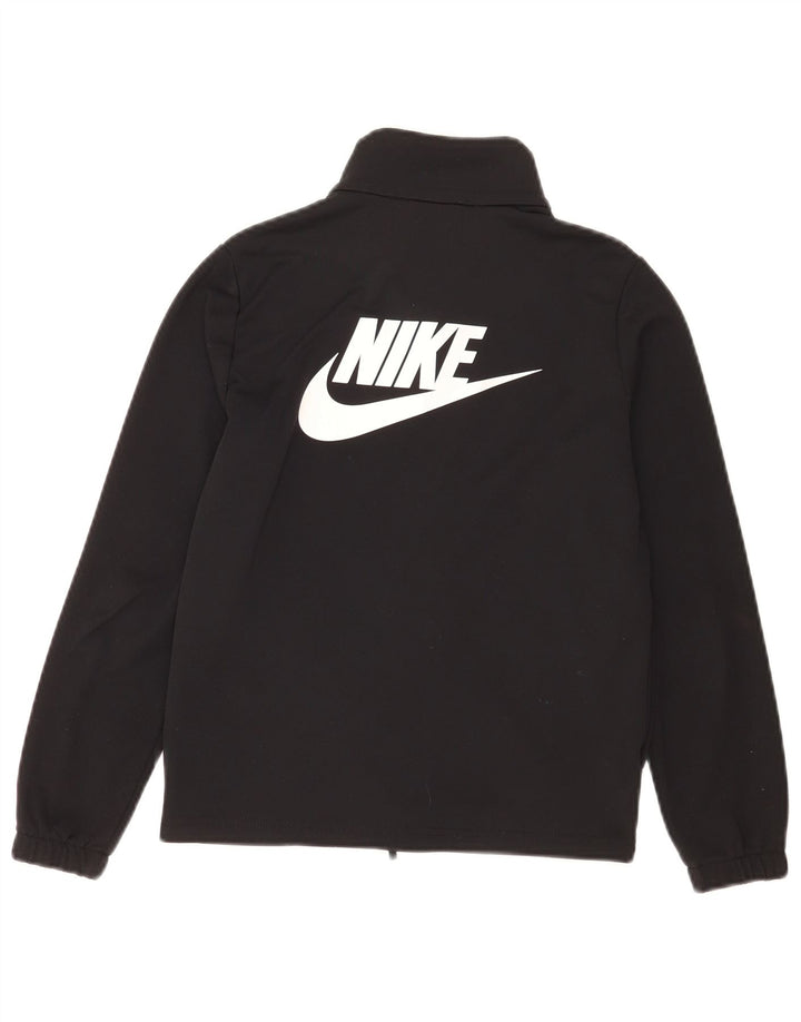 Nike Boys Graphic Tracksuit Top Jacket 10-11 Years Medium Black Polyester