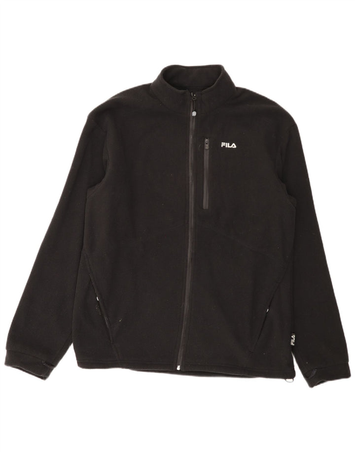 Fila Mens Liner Fleece Jacket UK 44 2XL Black Polyester