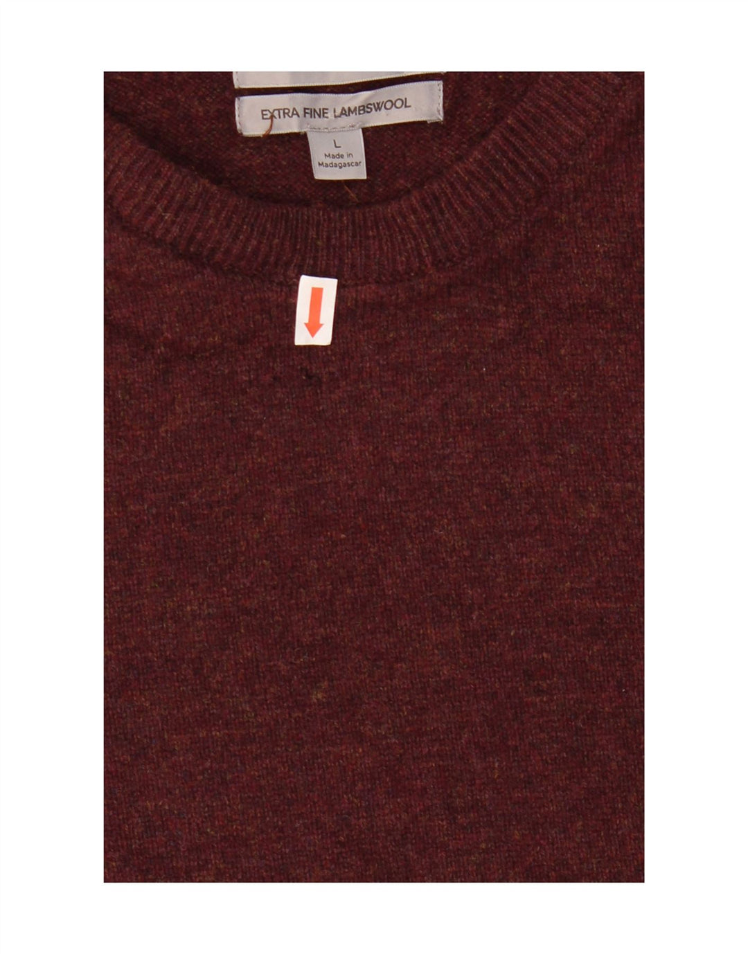 Marks & Spencer Mens Crew Neck Jumper Sweater Large Burgundy Wool