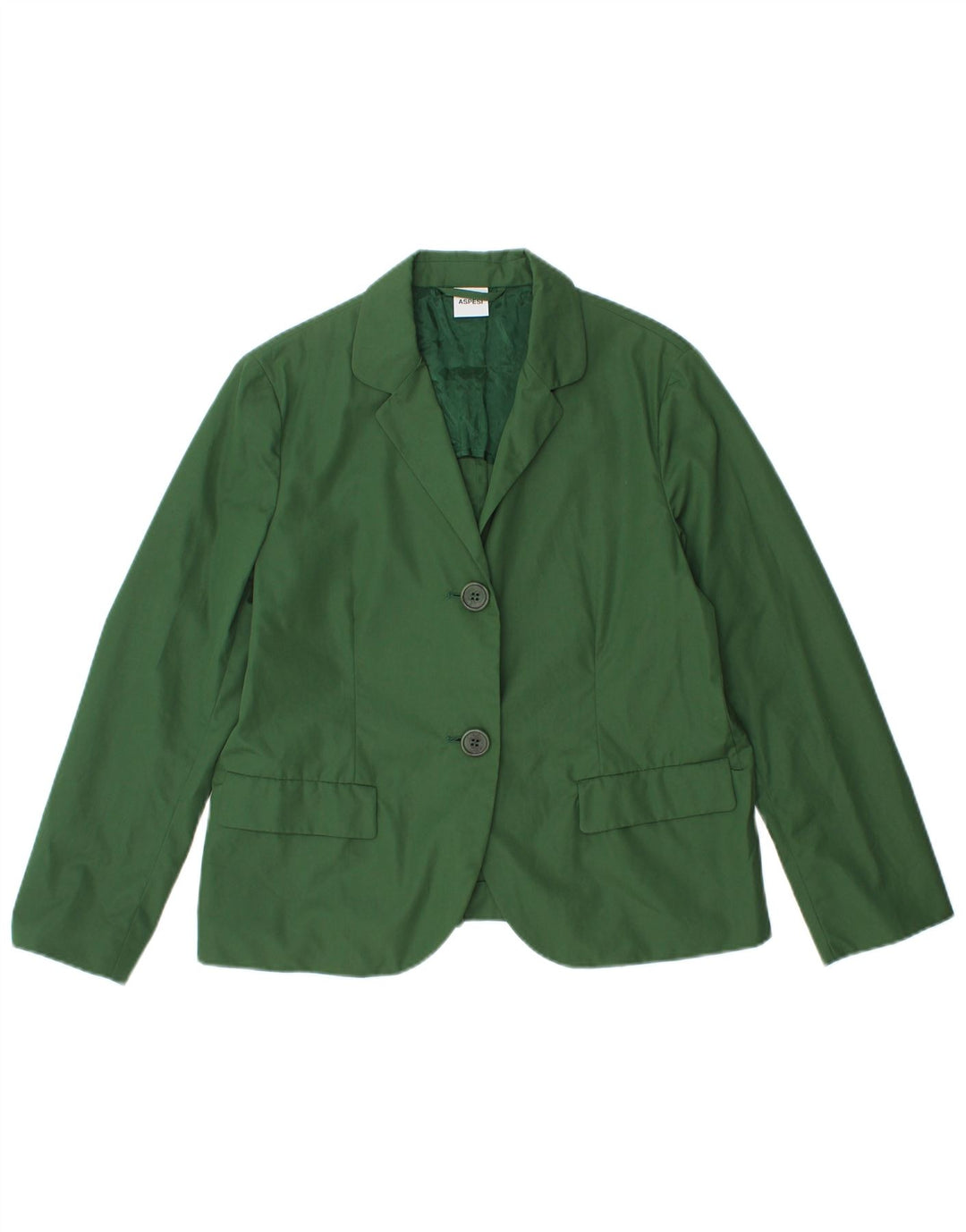 Aspesi Womens 2 Button Blazer Jacket IT 42 Medium Green Cotton