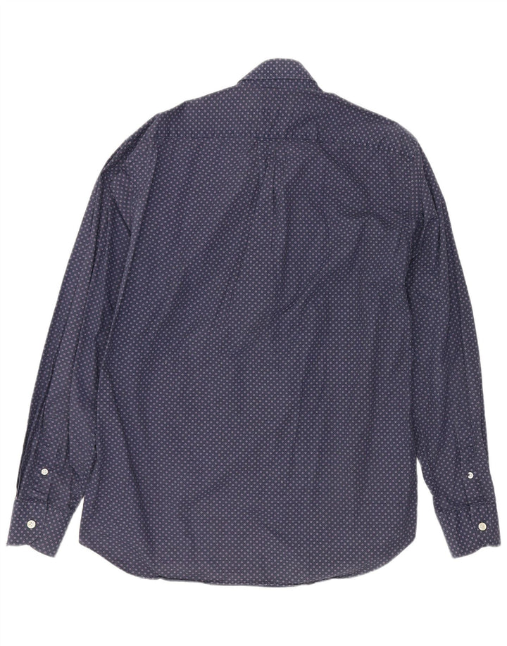 Harmont & Blaine Mens Shirt XL Navy Blue Spotted Cotton