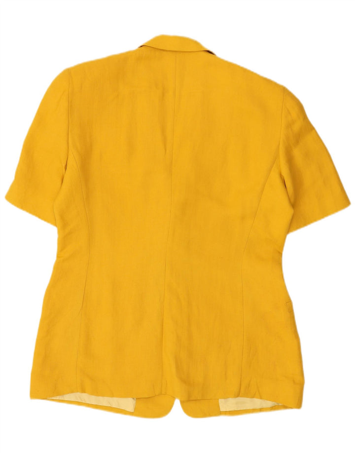 MISSONI Womens Short Sleeve 2 Button Blazer Jacket UK 16 Large Yellow