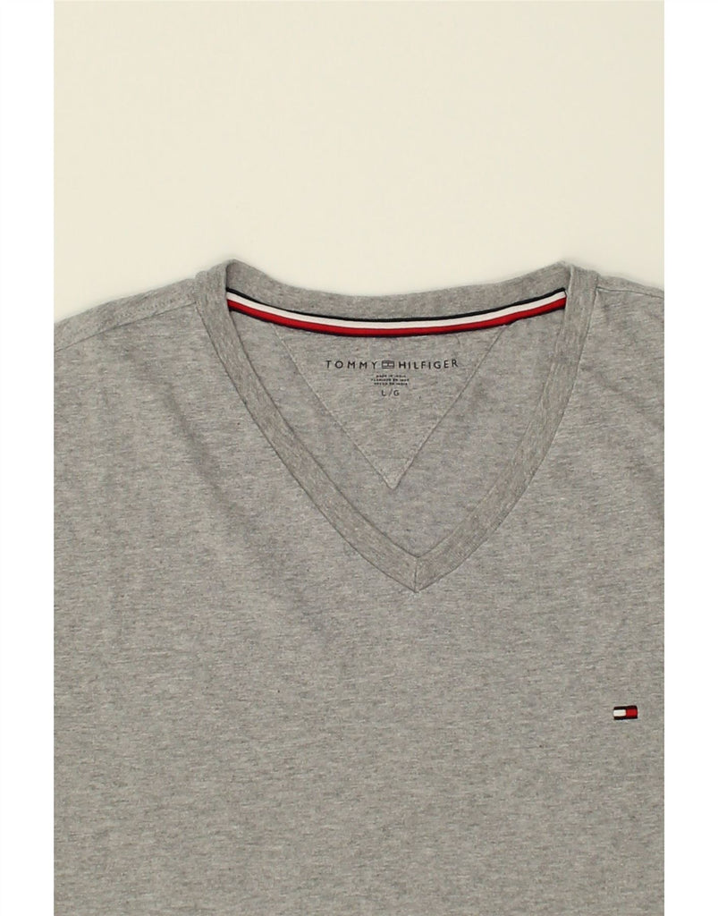 TOMMY HILFIGER Mens T-Shirt Top Large Grey | Vintage Tommy Hilfiger | Thrift | Second-Hand Tommy Hilfiger | Used Clothing | Messina Hembry 